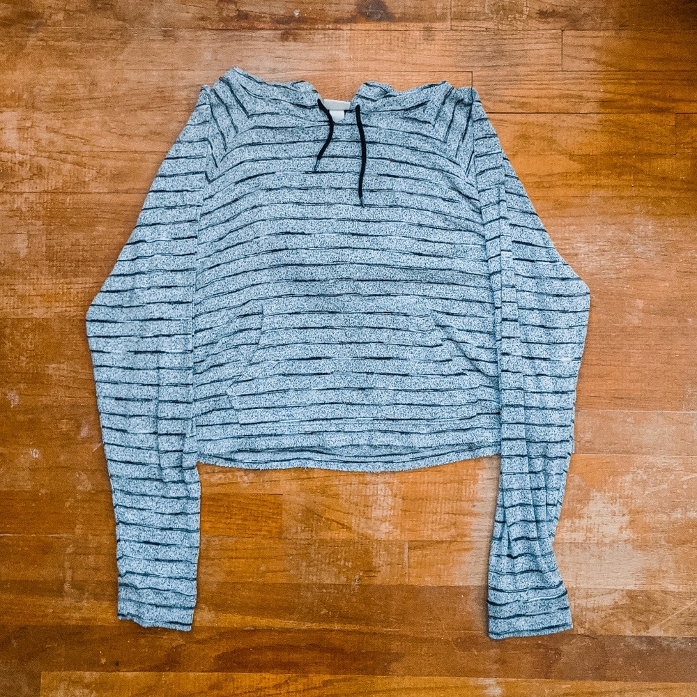 Mossimo ⋆ Gray Striped Cropped Hoodie ⋆⚝